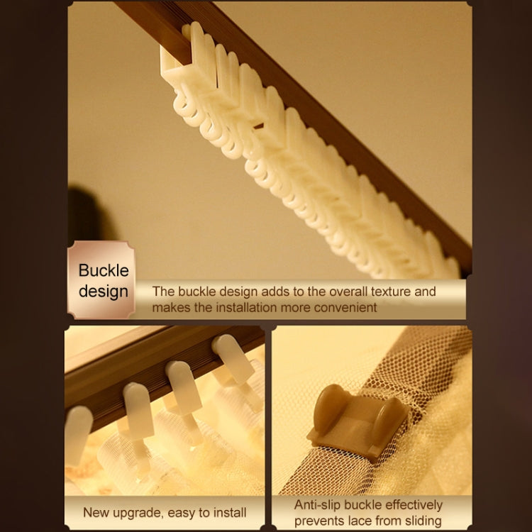 U-shaped Guide Rail Retractable Three-door Mosquito Net, 120x200 cm, 150x200 cm, 180x200 cm, 180x220 cm, 200x220 cm