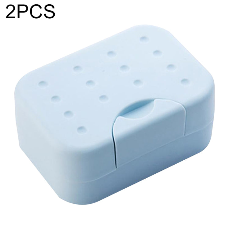 2 PCS Portable Travel Soap Box Blue