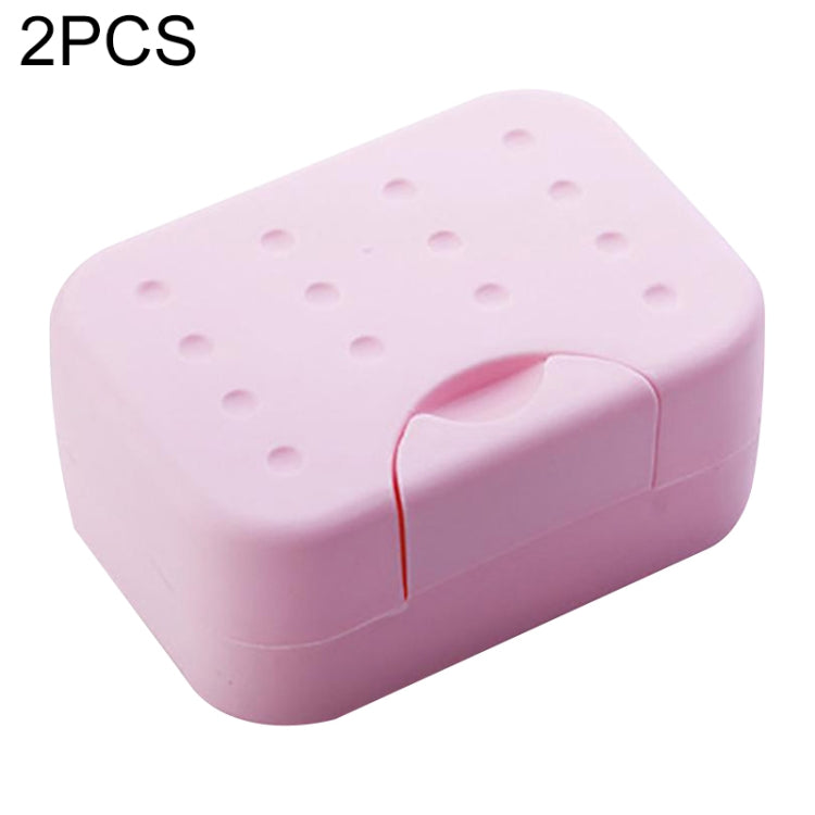 2 PCS Portable Travel Soap Box Pink