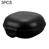3 PCS Bathroom Dish Plate Case Home Shower Travel Hiking Holder Container Soap Box black