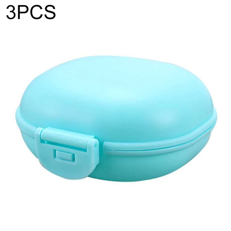 3 PCS Bathroom Dish Plate Case Home Shower Travel Hiking Holder Container Soap Box blue