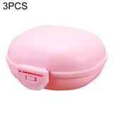 3 PCS Bathroom Dish Plate Case Home Shower Travel Hiking Holder Container Soap Box pink