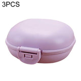 3 PCS Bathroom Dish Plate Case Home Shower Travel Hiking Holder Container Soap Box purple