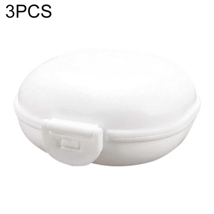 3 PCS Bathroom Dish Plate Case Home Shower Travel Hiking Holder Container Soap Box white