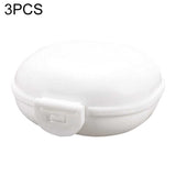 3 PCS Bathroom Dish Plate Case Home Shower Travel Hiking Holder Container Soap Box white