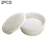 2 PCS Circular Drainage Covered Portable Travel Soap Box White
