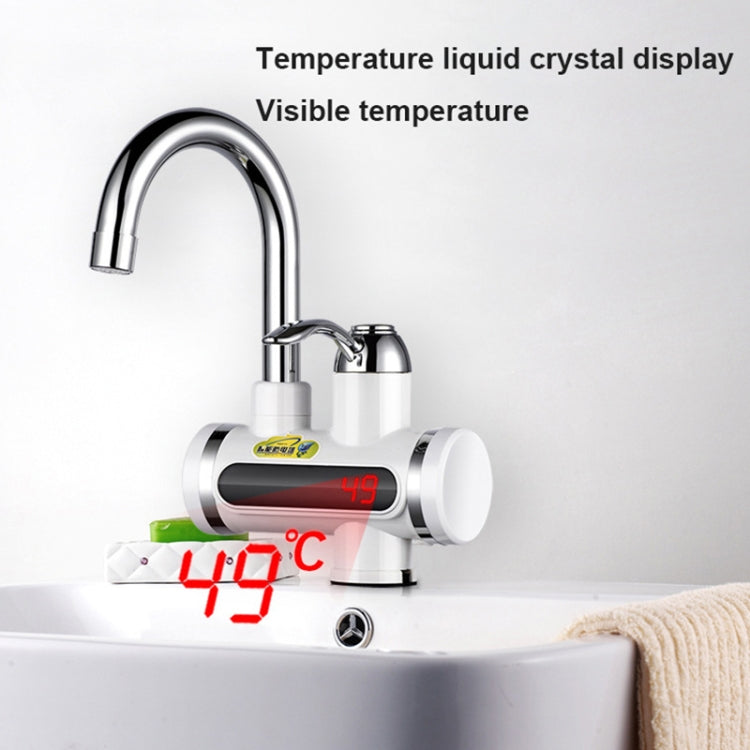 220V Kitchen Tankless Water Heater Instant Electric Faucet Electric Heater Tap with Temperature Display, Water from below, Water from side