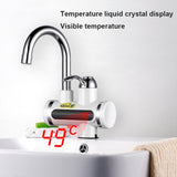 220V Kitchen Tankless Water Heater Instant Electric Faucet Electric Heater Tap with Temperature Display, Water from below, Water from side