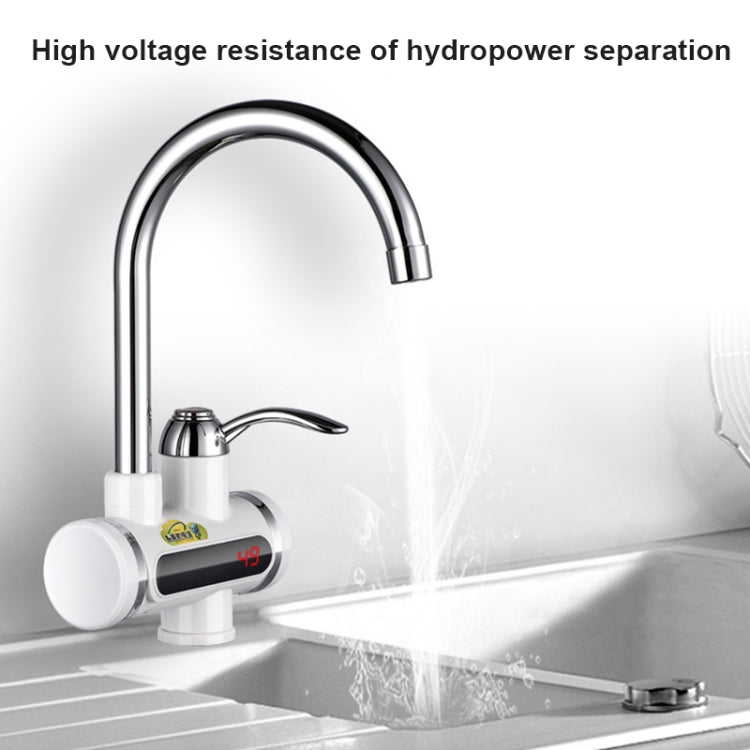220V Kitchen Tankless Water Heater Instant Electric Faucet Electric Heater Tap with Temperature Display, Water from below, Water from side
