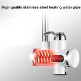 220V Kitchen Tankless Water Heater Instant Electric Faucet Electric Heater Tap with Temperature Display, Water from below, Water from side
