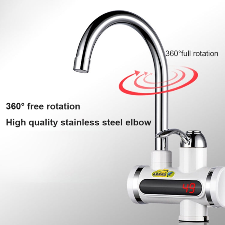 220V Kitchen Tankless Water Heater Instant Electric Faucet Electric Heater Tap with Temperature Display, Water from below, Water from side