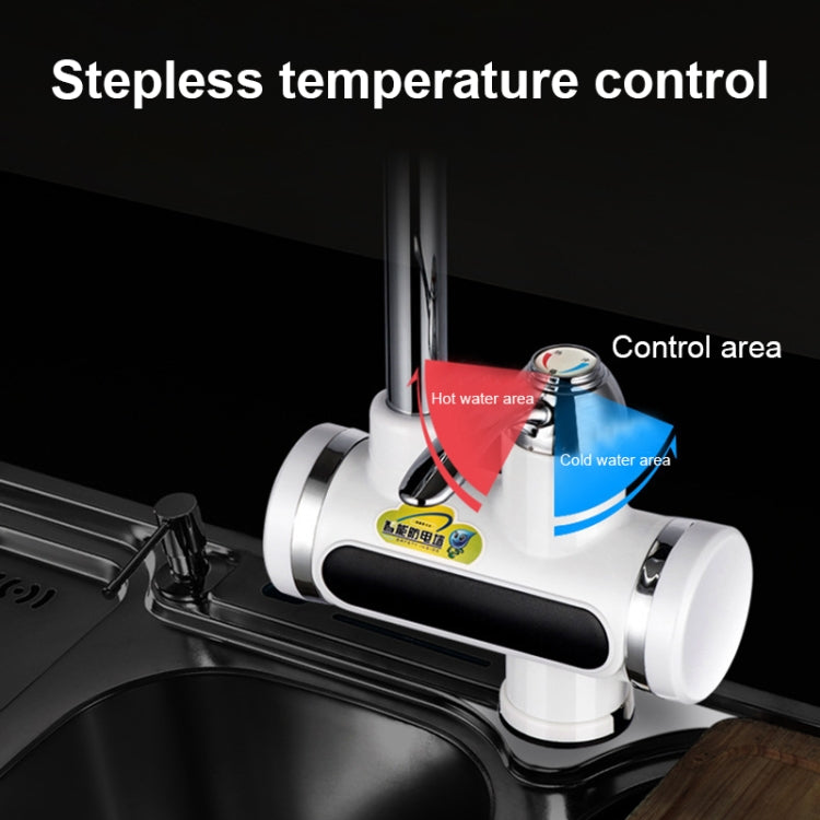 220V Kitchen Tankless Water Heater Instant Electric Faucet Electric Heater Tap with Temperature Display, Water from below, Water from side