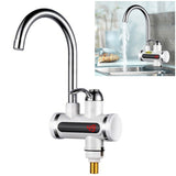 220V Kitchen Tankless Water Heater Instant Electric Faucet Electric Heater Tap with Temperature Display, Water from below, Water from side Water from side
