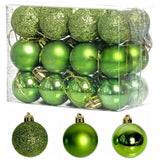 24 PCS 3cm Home Christmas Tree Decor Ball Bauble Hanging Xmas Party Ornament Decorations, green, black, blue, rose gold, white green