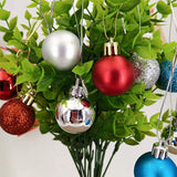 24 PCS 3cm Home Christmas Tree Decor Ball Bauble Hanging Xmas Party Ornament Decorations, green, black, blue, rose gold, white