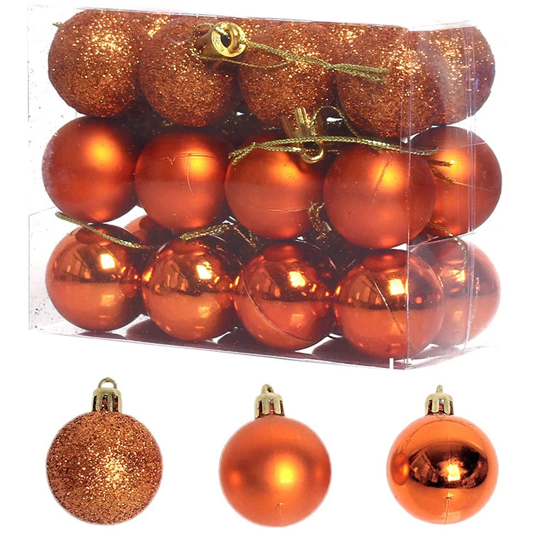 24 PCS 3cm Home Christmas Tree Decor Ball Bauble Hanging Xmas Party Ornament Decorations, green, black, blue, rose gold, white rose gold