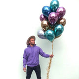 50 PCS 12inch Glossy Metal Pearl Latex Balloons Metallic Color Inflatable Air Ball Birthday Party Decor