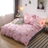 Simple Cotton Grinding Bed Four-Piece Duvet Cover Sheet Pillowcase, 150x200cm