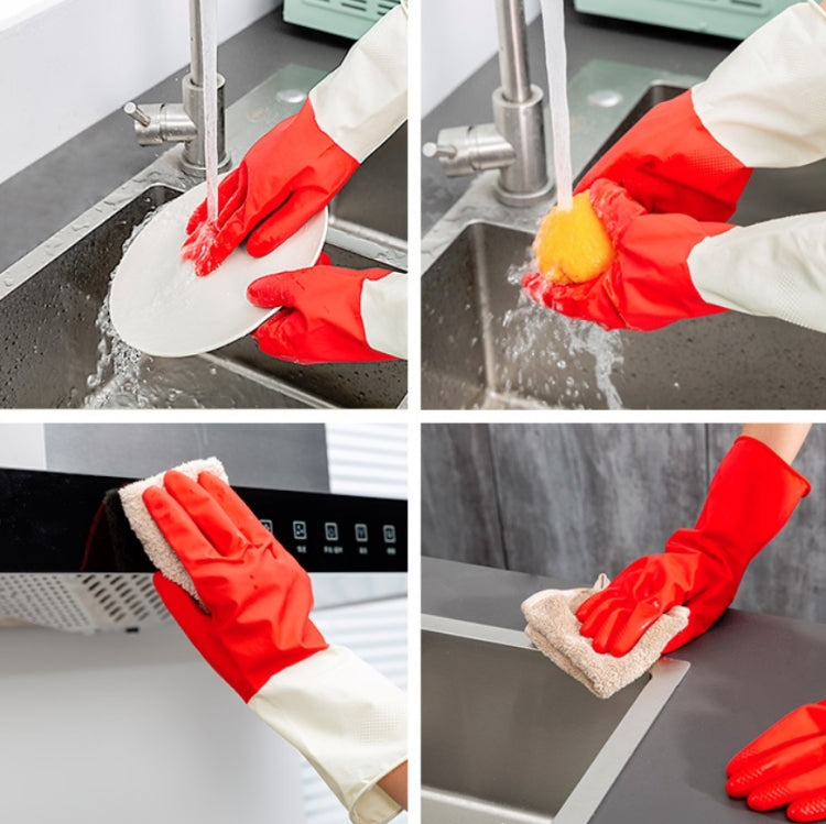 1 Pair Household Two-color Washing Gloves Housework Cleaning Laundry Dishwashing Latex Gloves, S, M, L, XL