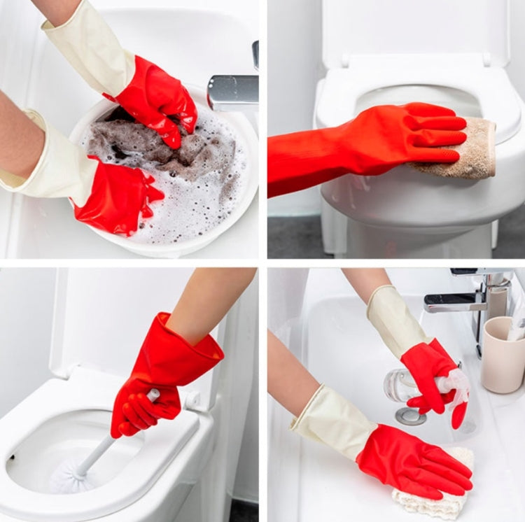 1 Pair Household Two-color Washing Gloves Housework Cleaning Laundry Dishwashing Latex Gloves, S, M, L, XL