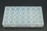 28 Slots Manicure Tool Storage Box Dustproof Independent Compartment Mini Drill Box Jewelry Box PP Pill Box Transparent