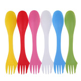 2 Set 3 In 1 Outdoor Camp Tableware Heat Resistant Spoon Fork Knife Camping Hiking Utensils (6pcs=1set), 2 Set 2 Set