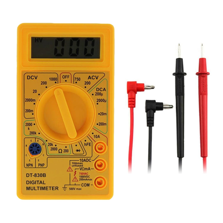 DT-830B Handheld Digital Multimeter Ammeter Voltmeter Digital Display Universal Tester Meter Yellow