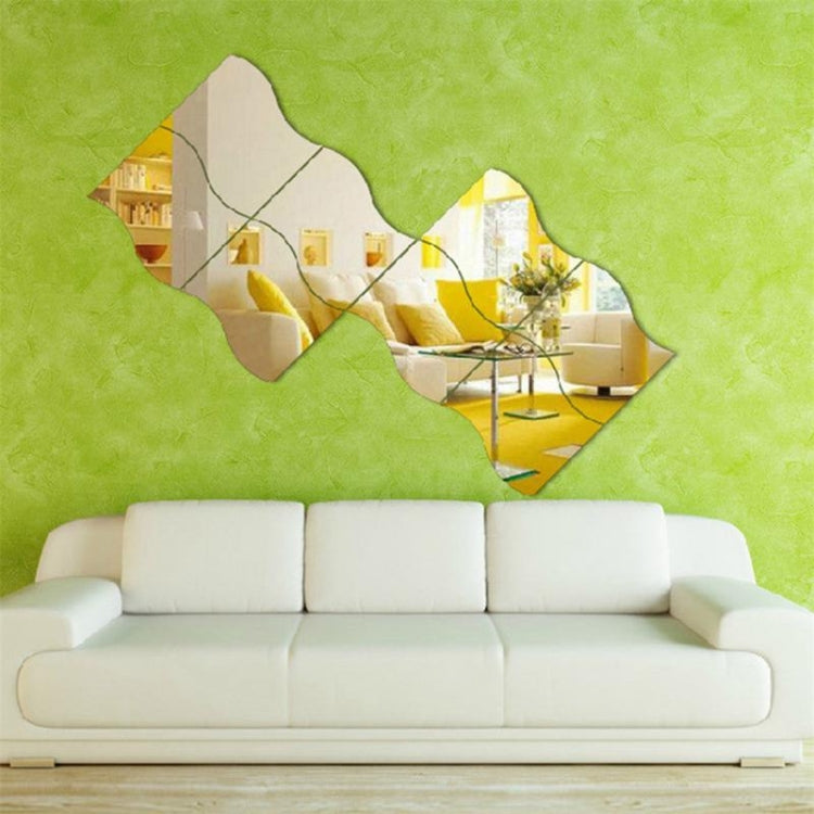 Wall Mirror Acrylic DIY Wave Style Removable Glass Sticker Makeup Mirror Home Bedroom Decorative, Wall Mirror Acrylic