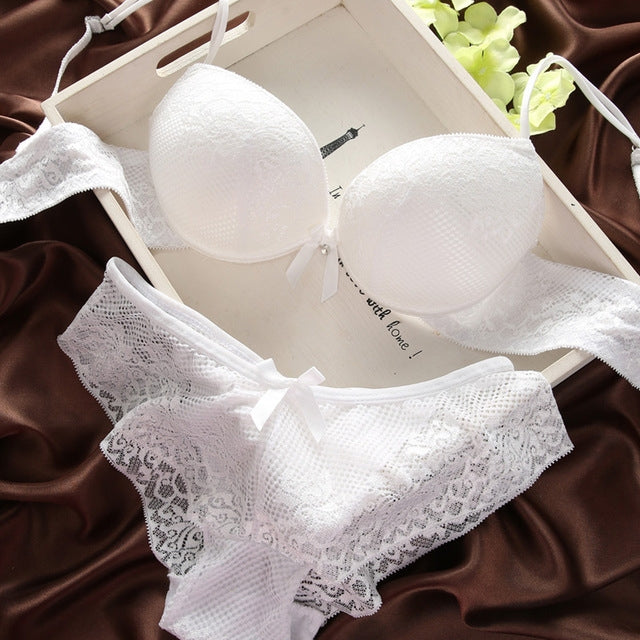 Lace Sexy Thin Underwear Vintage Solid Color Bra Set, 70B, 70C, 75B, 75C, 80B, 80C - Zen Craft