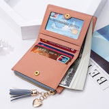 Cute Fashion Purse Leather Long Zip Wallet Coin Card Holder Soft Leather Phone Card Female Clutch, water pink, black, Red, light gray, smoke purple