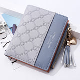 Cute Fashion Purse Leather Long Zip Wallet Coin Card Holder Soft Leather Phone Card Female Clutch, water pink, black, Red, light gray, smoke purple