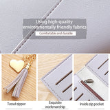 Long Wallet Women Purses Tassel Fashion Coin Purse Card Holder Wallets Female Clutch PU Leather Wallet, Red, Light grey, Black, Pink, Light purple, Dark pink, Atrovirens, Sky blue