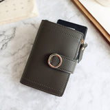 Women Wallets Small Fashion Leather Purse Ladies Card Bag For Female Purse Money Clip Wallet Dark Green