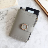 Women Wallets Small Fashion Leather Purse Ladies Card Bag For Female Purse Money Clip Wallet Gray