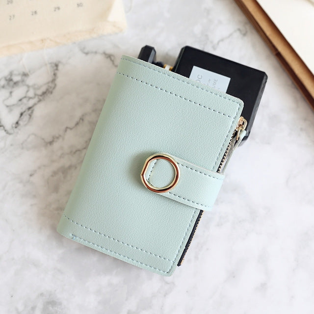 Women Wallets Small Fashion Leather Purse Ladies Card Bag For Female Purse Money Clip Wallet Light Green