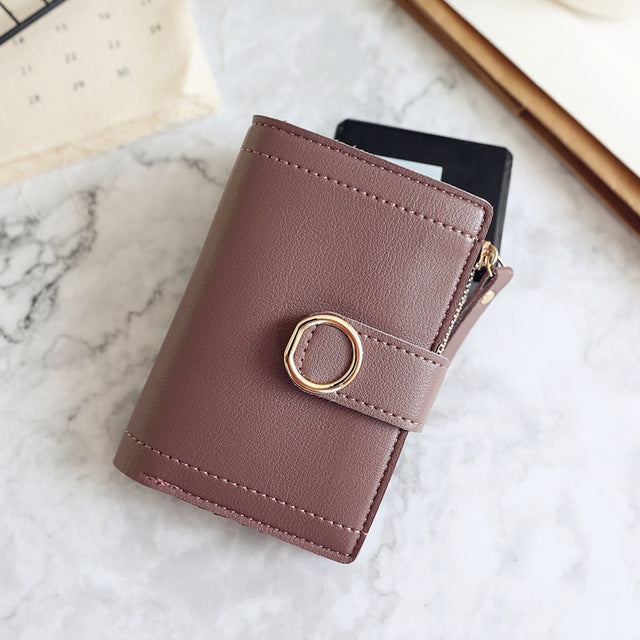 Women Wallets Small Fashion Leather Purse Ladies Card Bag For Female Purse Money Clip Wallet Purple