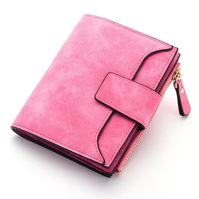 Leather Women Hasp Small Slim Coin Pocket Purse Cards Holders Wallet