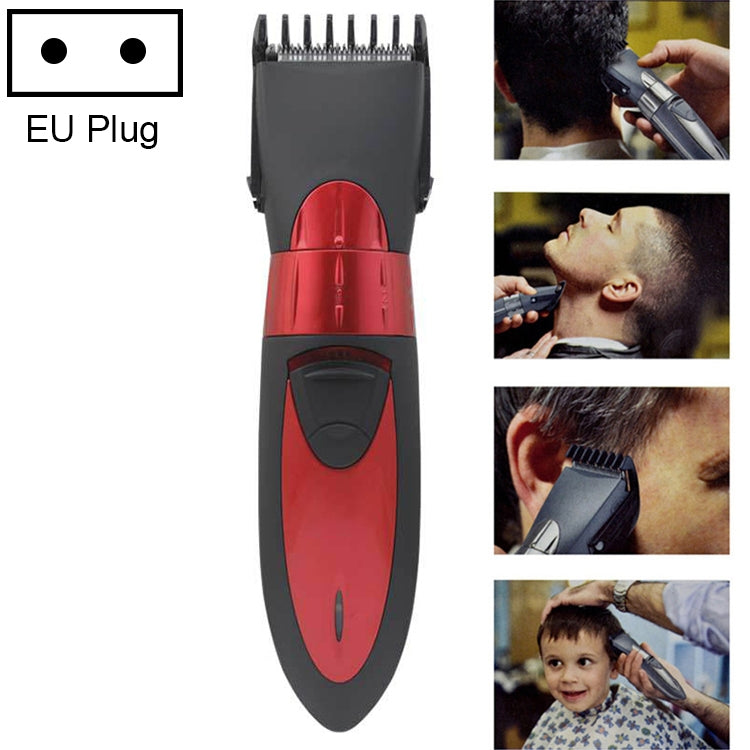 Waterproof Electric Hair Clipper Rechargeable Hair Trimmer Hair Cutting Machine Haircut Beard Trimer, Red, Grey Red