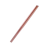 1 Pair Stainless Steel Tableware Colorful Reusable Metal Chopsticks Dishware, Length：23cm Rose Gold