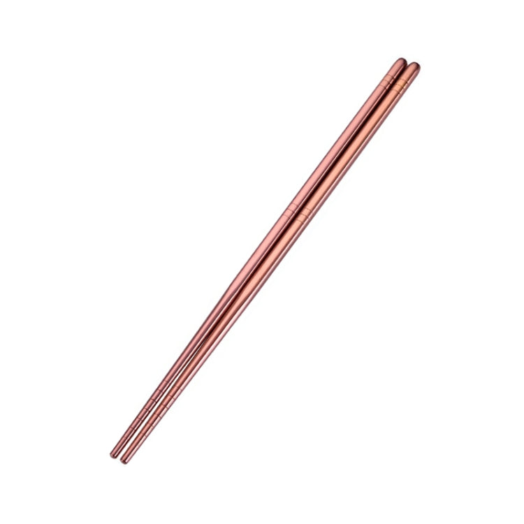 1 Pair Stainless Steel Tableware Colorful Reusable Metal Chopsticks Dishware, Length：23cm Rose Gold