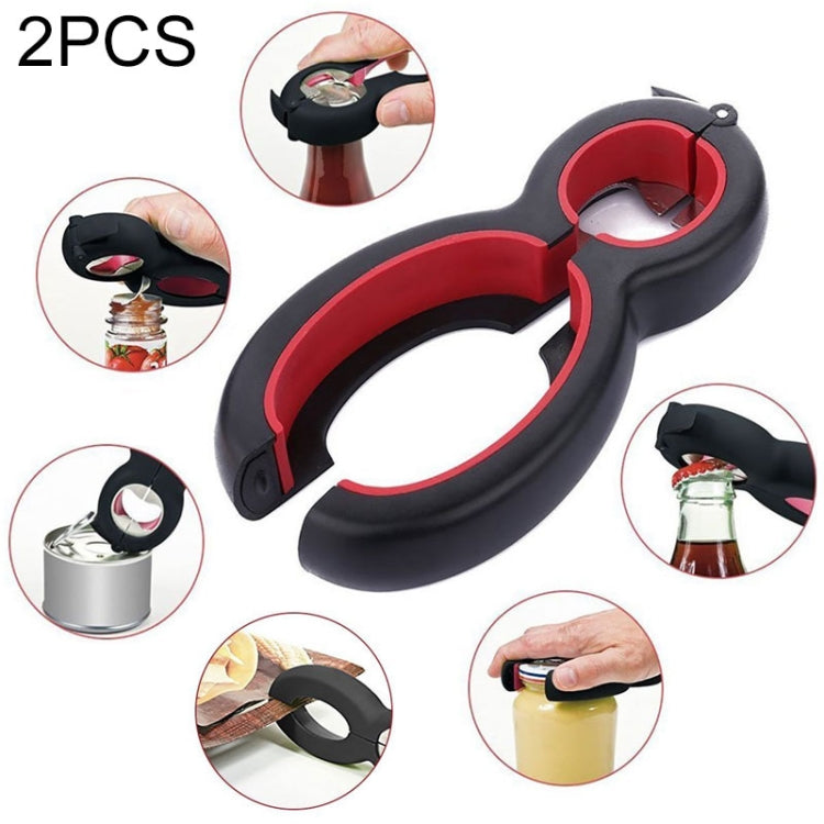 2 PCS 6 in 1 Multi-Function Twist Bottle Opener All in One Jar Gripper Wine Beer Lid Twist Off Jar Opener Claw, Bottle Opener Bottle Opener