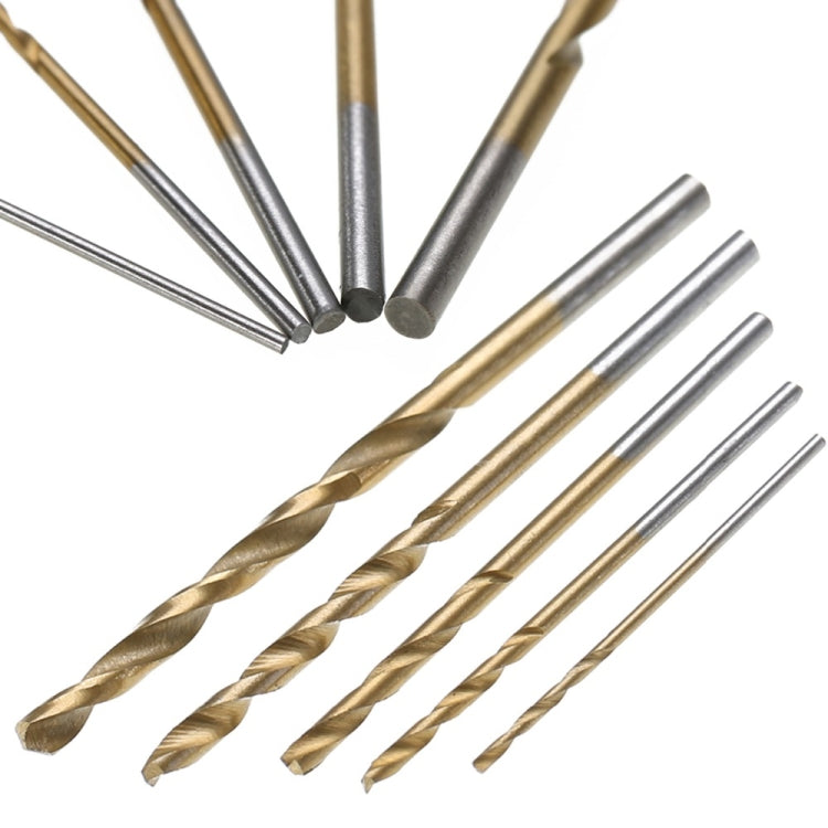 50 PCS/Set Titanium Coated Drill Bits High Speed Steel Drill Bit Set Power Drilling Tools, 50 PCS/Set Drill Bits