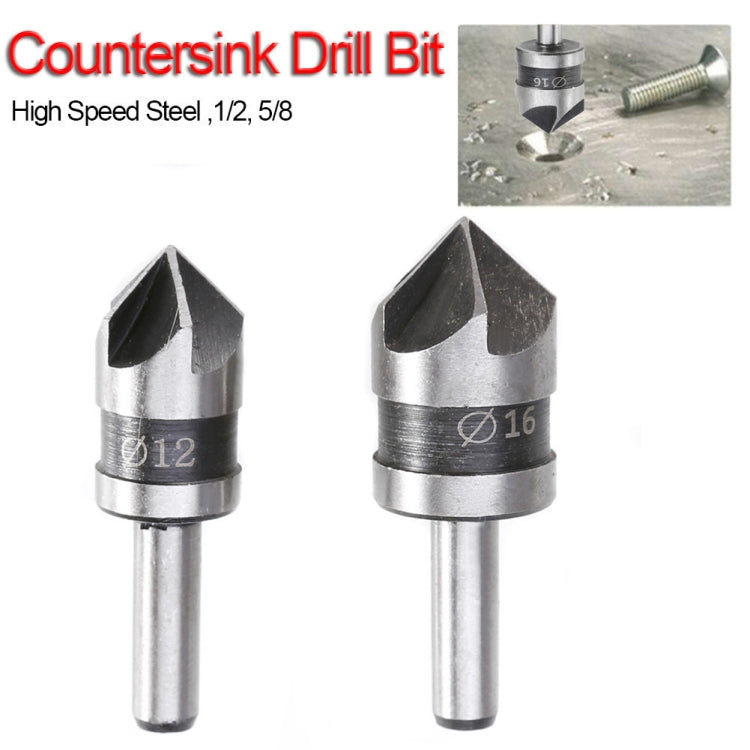 2 In 1 Round Handle 5 Blade Chamfering Woodworking Countersunk Drill Cone Drill, 5 Blade