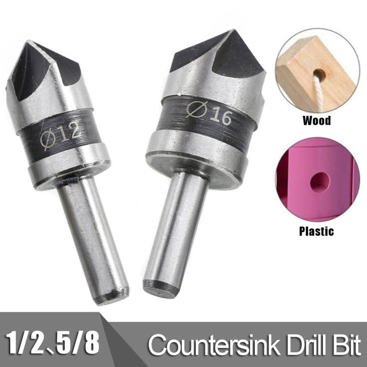 2 In 1 Round Handle 5 Blade Chamfering Woodworking Countersunk Drill Cone Drill, 5 Blade