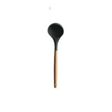 Silicone Wood Handle Spatula Heat-resistant Soup Spoon Non-stick Special Cooking Shovel Kitchen Tools, Fried Shovel, Leak Shovel, Round Soup Spoon, Colander Spoon, Large Soup Spoon, Draging Spoon, Spatula Shovel, Oil Brush