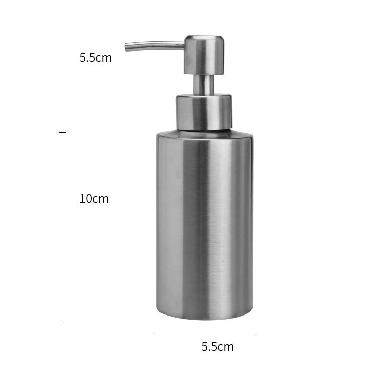 Stainless Steel Soap Dispenser Cylindrical Straight Emulsion Bottle, 250ml, 350ml