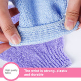 5 PCS Shower Bath Gloves Exfoliating Spa Massage Scrub Body Glove, Purple, Green, Blue, Orange, Red