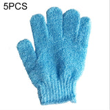 5 PCS Shower Bath Gloves Exfoliating Spa Massage Scrub Body Glove, Purple, Green, Blue, Orange, Red