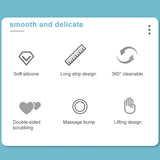 Silicone Massage Pull Strap Bath Brush Powerful Exfoliating Rubbing Bath Artifact, TBD052096201E, TBD052096201A, TBD052096201B, TBD052096201C, TBD052096201D