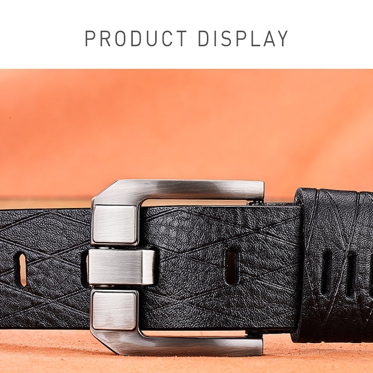 Men Vintage Crocodile Textured Leather Belt, 105CM, 110CM, 115CM, 120CM, 125CM - Zen Craft